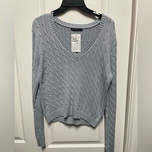 Brandy Melville Soft Gray V-Neck Sweater